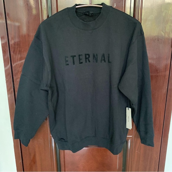 Fear of God Other - Fear of God Black 'Eternal' Embossed Crewneck Sweatshirt
